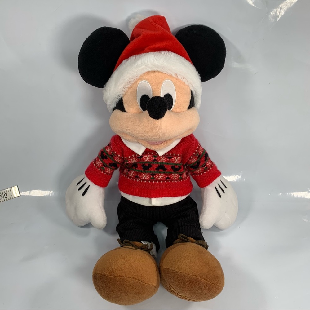 Disney Store Park Mickey Mouse Holiday Plush 16" tall